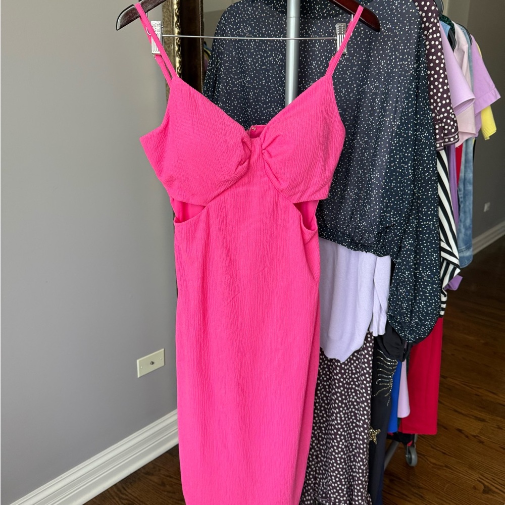 Guess Pink Sheath Cocktail Dress Spaghetti Strap